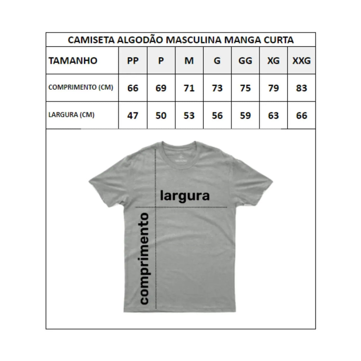 Camiseta Masculina Montanhismo Incondicionalmente Nos Alpes, dimensões