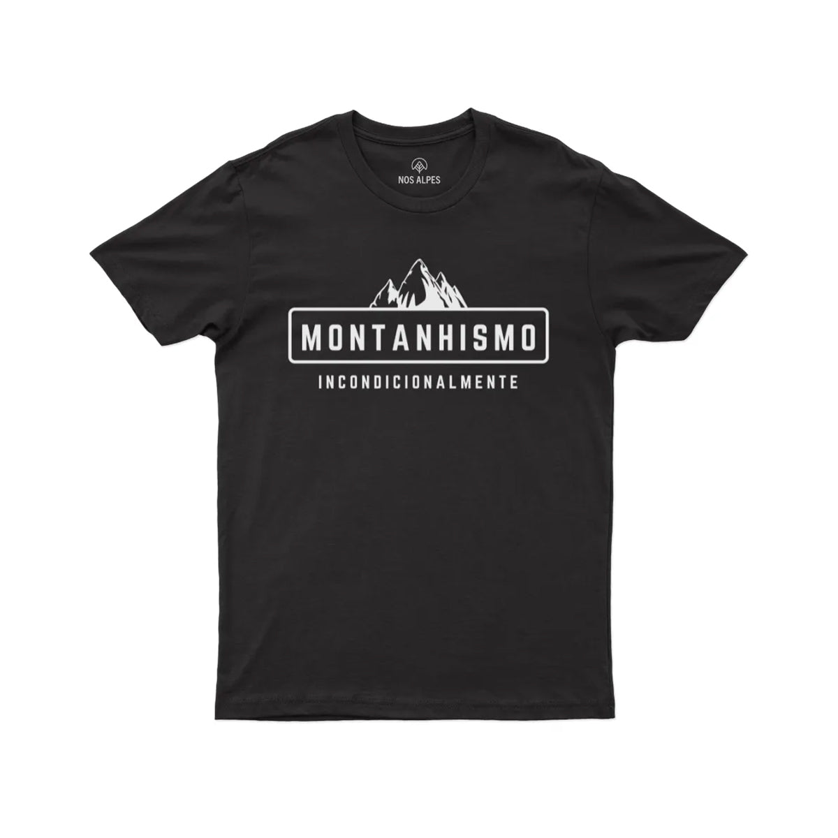 Camiseta Masculina Montanhismo Incondicionalmente Nos Alpes, preta