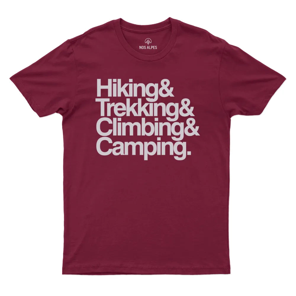 Camiseta Masculina Hiking Trekking Climbing Camping - Nos Alpes - roxa