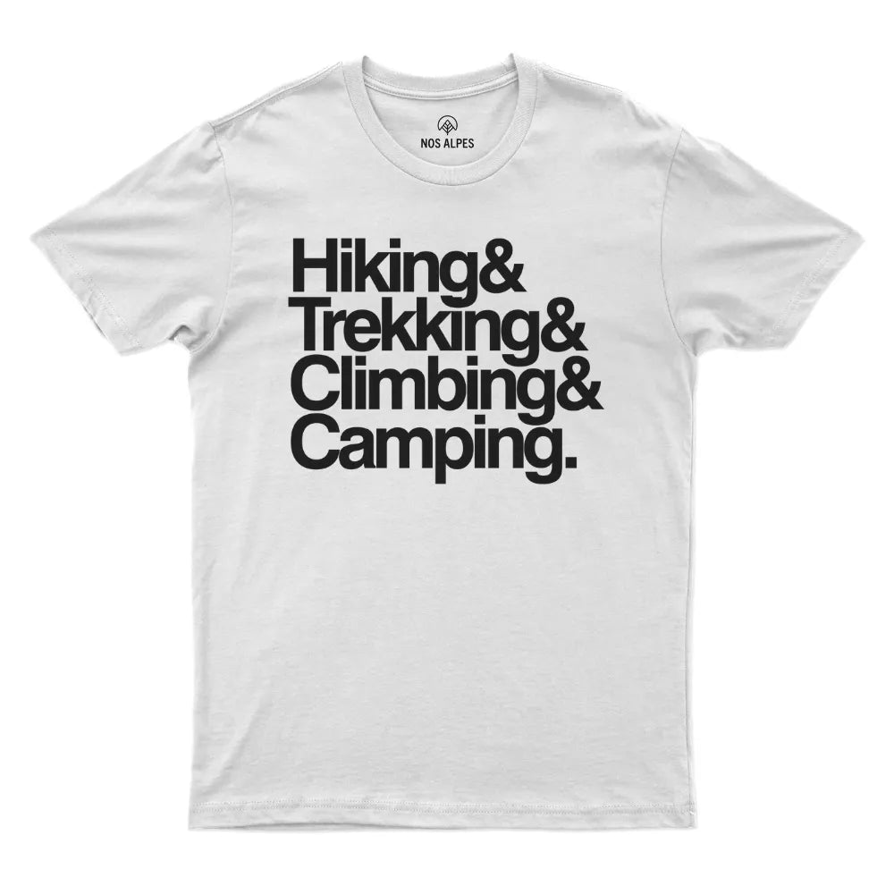 Camiseta Masculina Hiking Trekking Climbing Camping - Nos Alpes - branca