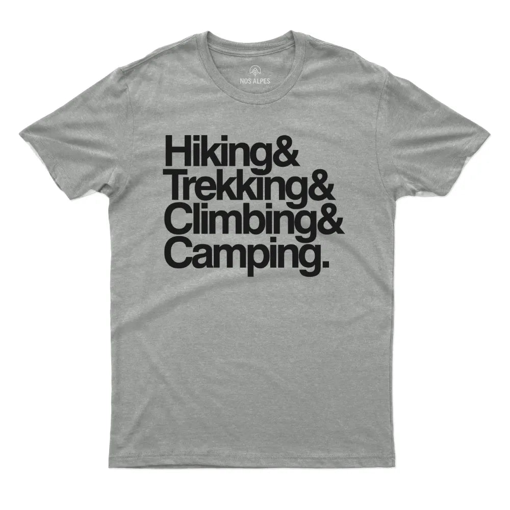 Camiseta Masculina Hiking Trekking Climbing Camping - Nos Alpes - cinza