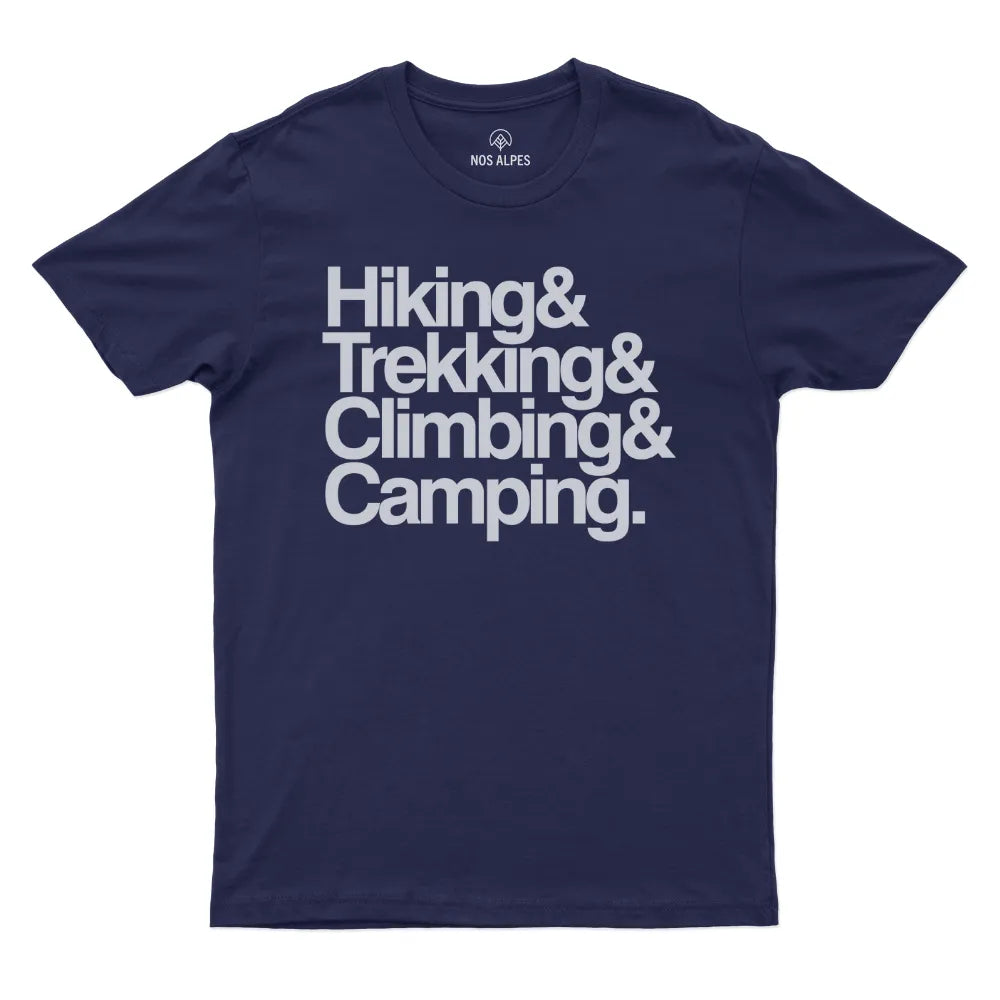 Camiseta Masculina Hiking Trekking Climbing Camping - Nos Alpes - azul