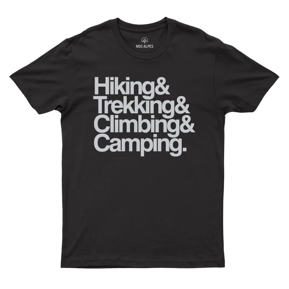 Camiseta Masculina Hiking Trekking Climbing Camping - Nos Alpes - preta